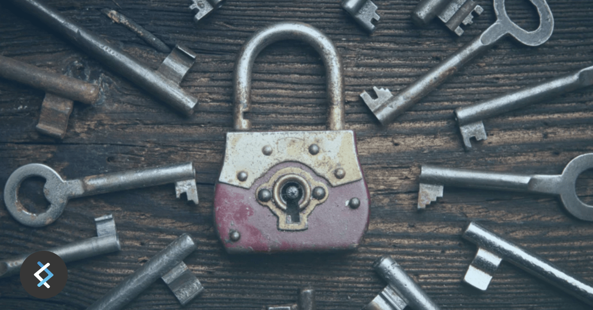 A lock surrounded by keys