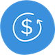 cost icon in blue circle