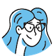 icon of girl smiling with glasses avatar