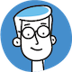 icon of man with glasses smiling avatar