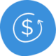 cost optimisation icon dollar sign turning