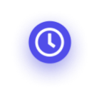 blue and white clock icon